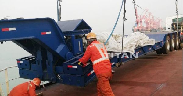 80/100 Tons Removable Gooseneck Lowboy Trailer for Ghana