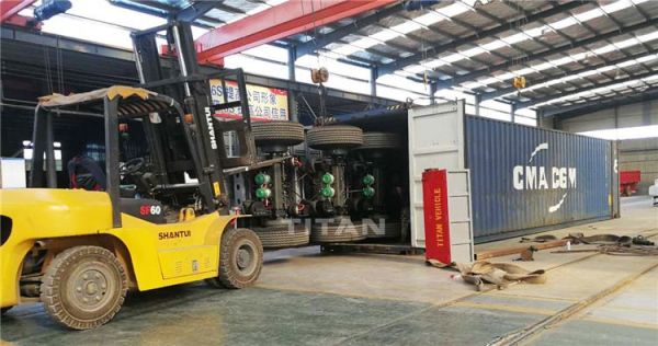 4 Axle 40ft Container flatbed semi trailer for Nigeria