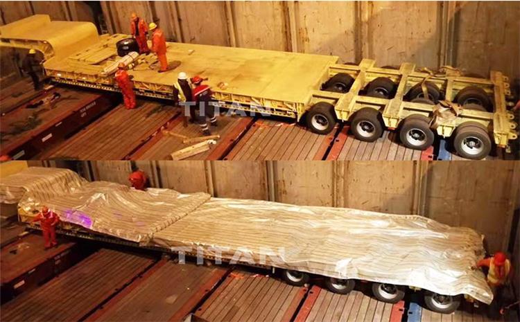 4 Lines 8 Axles Low Loader Trailer for Sale in Tanzania