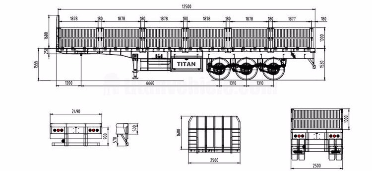 3 Axle Side Wall Semi Trailer for Sale in Algeria