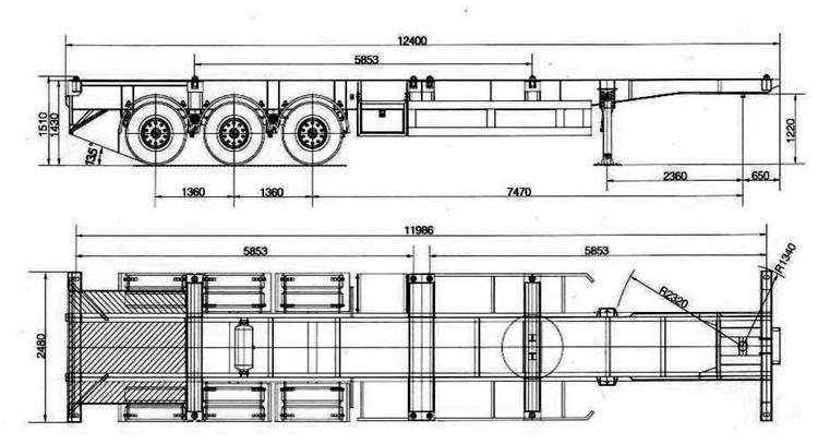 40 Foot Container Chassis Trailer for Sale in Sudan