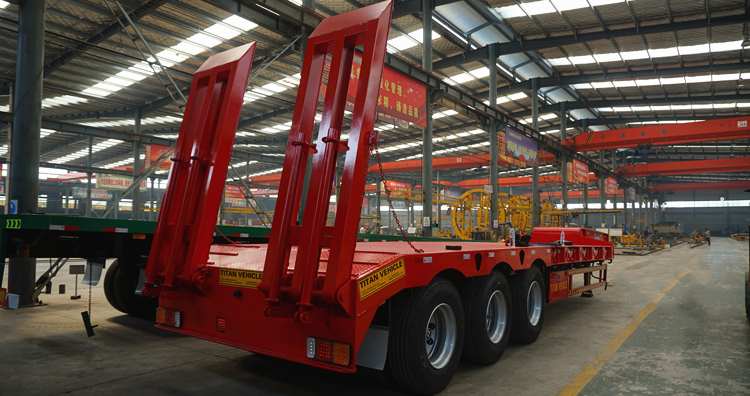 Low Bed Truck Drop Deck Semi Trailer for Sale in Guinea
