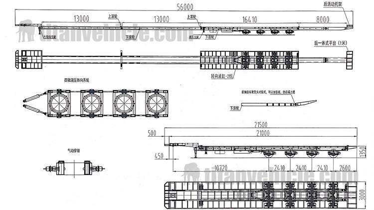 Extendable Windmill Blade Transport Trailer for Sale In Vietnam danan