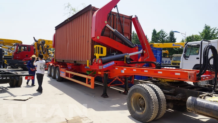 Remorque de camion à chargeur latéral pour conteneur de 40 pieds à vendre en français