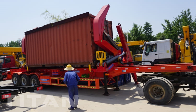 Remorque de camion à chargeur latéral pour conteneur de 40 pieds à vendre en français