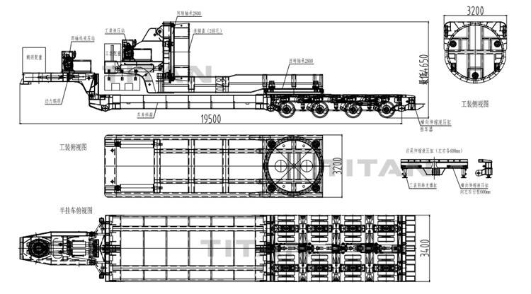 Wind Turbine Blade Transport - Modular Trailer with Rotor Blade Adapter