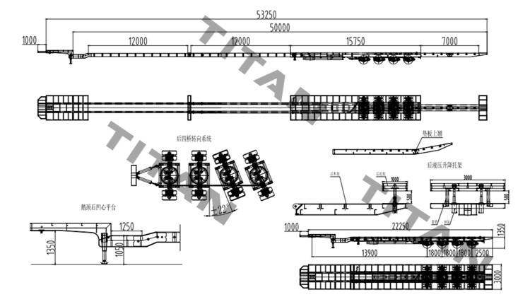 50M Extendable Wind Blade Trailer