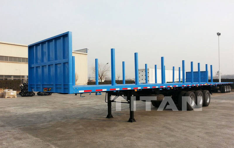 Forestry semi trailer with stake