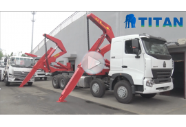 camion de conteneur de chargeur latéral